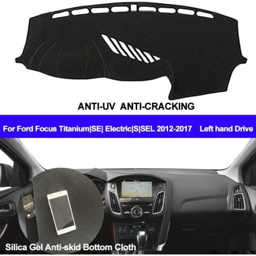 TAIJS Car Dashboard Cover Silicone Non-Slip Dash Mat For Ford Focus Titanium/ SE /Electric /S /SEL 2012 2013 2014 2015 2016 2017