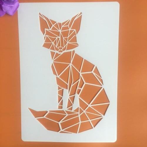 A4 29 * 21cm Animal cat Mandala DIY Stencils Wall Painting Scrapbook Coloring Embossing Album Decorative Paper Card Template