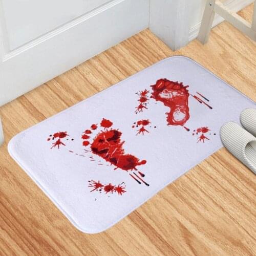 Halloween Decoration Horror House Blood Bathmat Foot Mat Bath Bathroom Party Non-slip Scare Decoration Bloody Footprint Hom G7J7