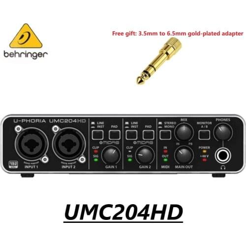 BEHRINGER/behringer UMC204HD External Sound Card Recording Audio Interface Sound Card Live Broadcast USB Computer Fever