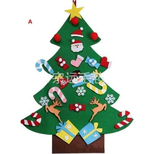 DIY Felt Christmas Tree non-woven New Year Gifts Kids Toys Artificial Tree Wall Hanging Ornaments Christmas Decoration for Home