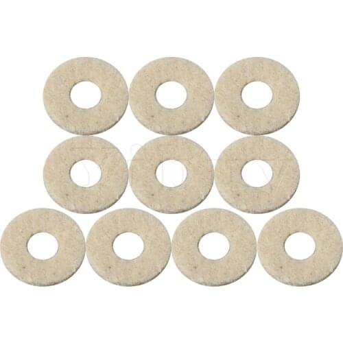 Yibuy 10PCS White Felt Trumpet Valve Felt Trumpet Pad Musical Parts