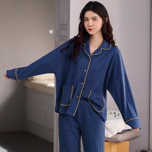 Womens long-sleeved pajamas spring, autumn and winter models plus size princess style cute and sweet cardigan
