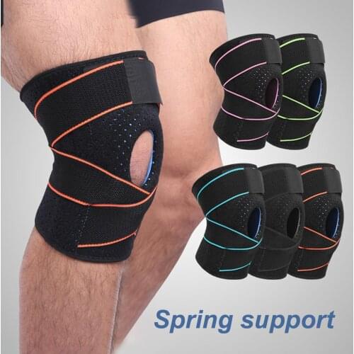 1Pc Unisex Adjustable Sport Elastic Brace Polycentric Safety Knee Support Pad Hole Kneepad Fitness Guard Protector Strap