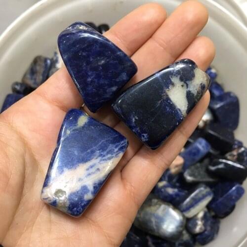 3pcs natural sodalite blue-veins stone reiki healing crystals meditation gemstone shaped massage pocket stone wholesale price