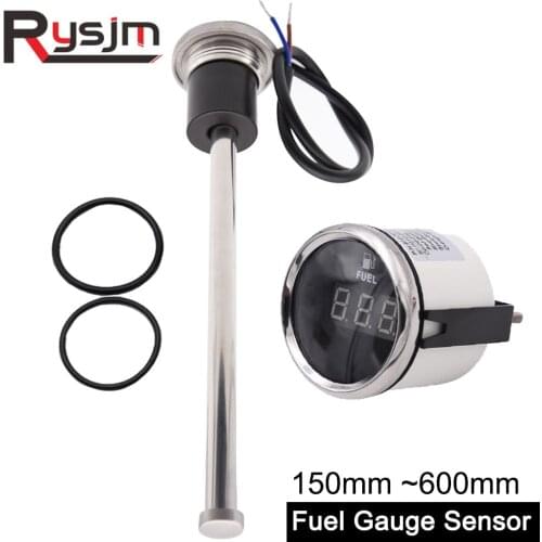 Motorcycle fuel level sensor + 52mm digital fuel level gauge 240~33 ohm oil tank level indicator 0~190ohm car fuel gauge 9~32V