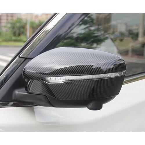 For Nissan Qashqai J11 2016 2017 2018 2019 ABS Chrome /Carbon Fiber Rear Side-view Rearview Mirror Cover Trim Accessories 2Pcs