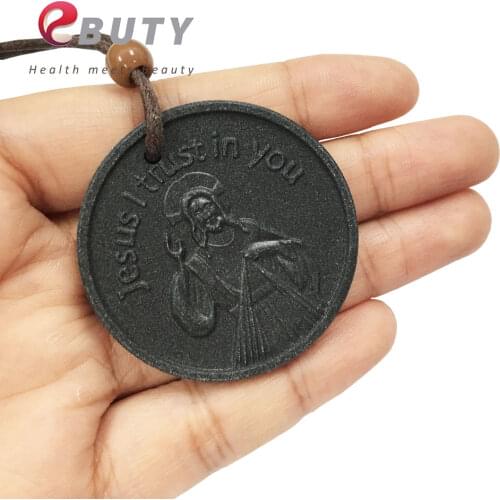 EBUTY Body Jewelry Quantum Scalar 4000 ions Energy Pendant Spiritual Products Necklace For Women Men Health Care Lava Stone