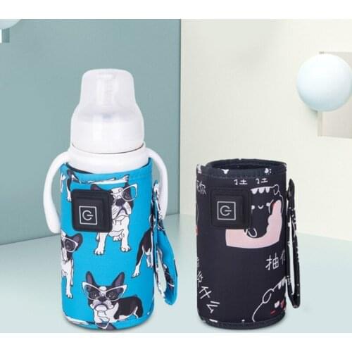 F1CB USB Rechargeable Baby Bottle Warmer Infant Feeding Bottle Heated Travel Insulation Thermostat Used Home Outside Car Safe