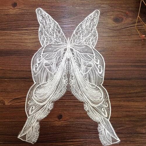 GLace 5pcs DIY butterfly lace craft supplies cotton lace wedding dress decoration cloth stickers accessories TX143