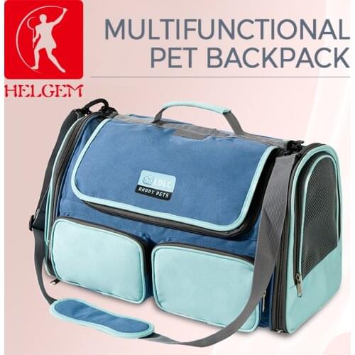 HELGEM Professional Pet Carrier Bags Portable Backpack Breathable Cat Carrier Bag Airline Approved Transport Carrying For Cats S