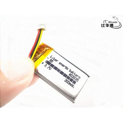JST PH 1.0mm 3 pin 3.7V,300mAH 402035 Polymer lithium ion / Li-ion battery for tablet pc BANK,GPS,mp3,mp4