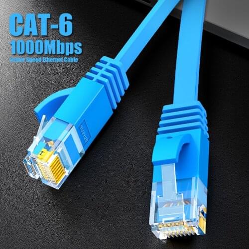 SAMZHE CAT6 Flat Ethernet Cable RJ45 Lan Cable Networking Ethernet Patch Cord CAT 6 Network Cable For Computer Router Laptop