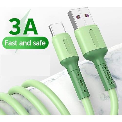 Phone Charger Cable Type-C USB Charging For IPhone Samsung Xiaomi Fast Charger Cable Colorful Silicone 1M For Huawei P40 P30 Pro