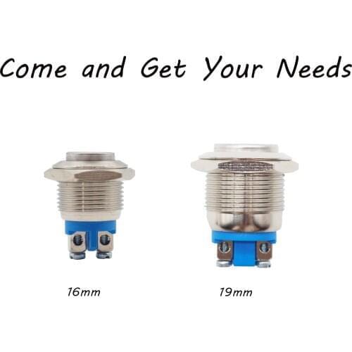 16 mm Blue Waterproof high round Metal Push Button Momentary 12V 24V 10 AMP Vehicle ON/OFF horn switch