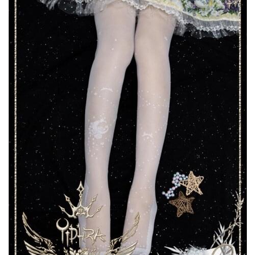Stars On The sky Lolita ~ Sweet Lolita Tights Sheer Summer Pantyhose by Yidhra