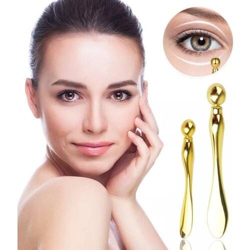 Double Head Eye Massage Stick Zinc Alloy Eye Cream Import Absorption Eye Contour Massager Mask Spoon Lifting Beaut Bar