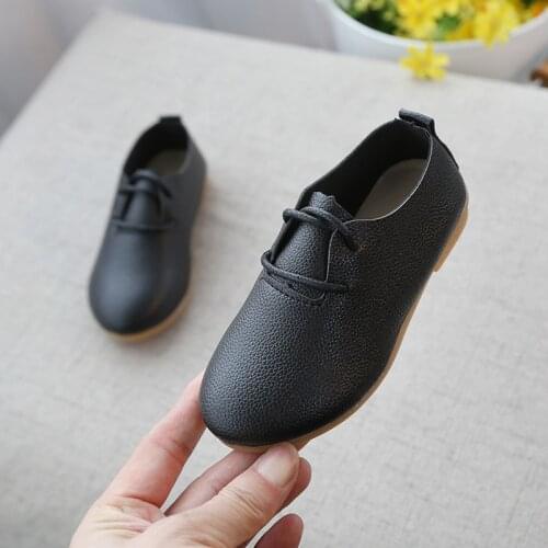 Children New Boys Pu Leather Wedding Dress Shoes For Girls kids Baby Black School Performance Formal Flat Loafer Moccasins Shoes