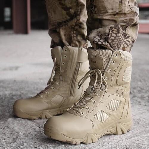 Zeeohh Men High Quality Brand Military Desert Boots Special Force Tactical Sneaker Combat Mens Boots Outdoor Shoes Ankle Boots