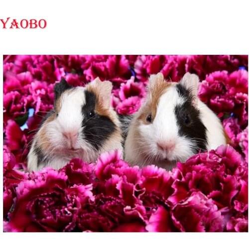 Cute Guinea Pig 5d diy diamond Painting full square cross stitch kits 3d embroidery animal pattern drill rhinestone mosaic decor