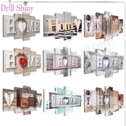 New 5PCS Multi-picture Combination Embroidery Mosaic sale Cross Stitch Diamond Painting home Art Gifts Home Decoration