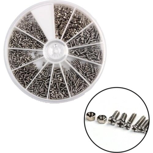 600/1000Pcs Stainless Steel Screws and Nut Set Repair Part Tools for Glasses Watch Spectacles Phone Tablet Assortment Kit