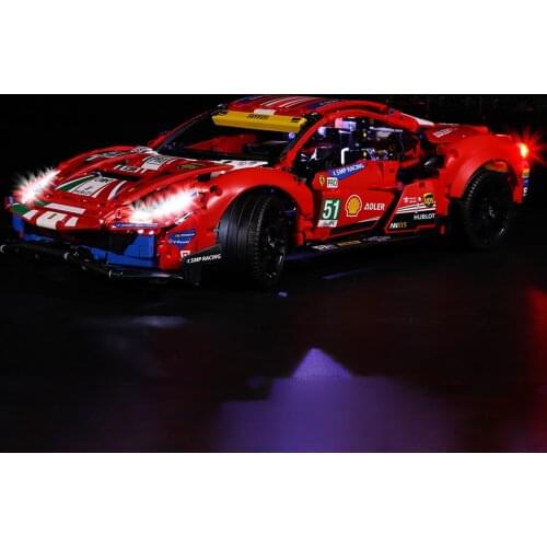 LED Lighting Kit For Ferrari 488 GTE 42125 (LED Included Only, No Kit) Children Educational Toys Birthday Gift - Classic Version