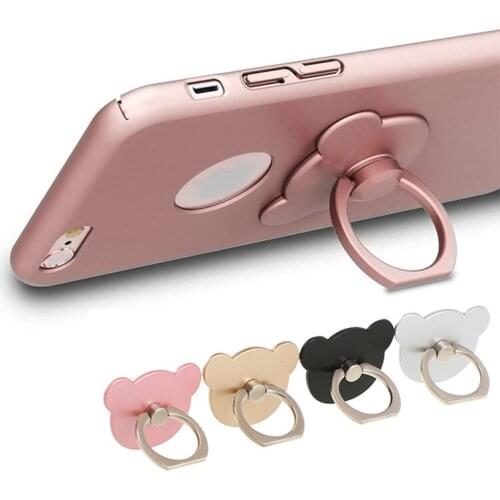 Wholesales 100 Pieces/lot Universal Cute Phone Holder Finger Ring Stand Rings 360 Degree Metal Bear holder for iPhone