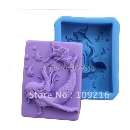 Wholesale!!! Delicate Mermaid(R0828) Silicone Handmade Soap Mold