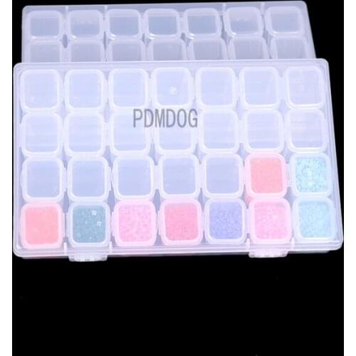 28/32 Grids Compartment Plastic Storage Box pearls Square diamond painting Jewelry Bead Case Display Organizer Container