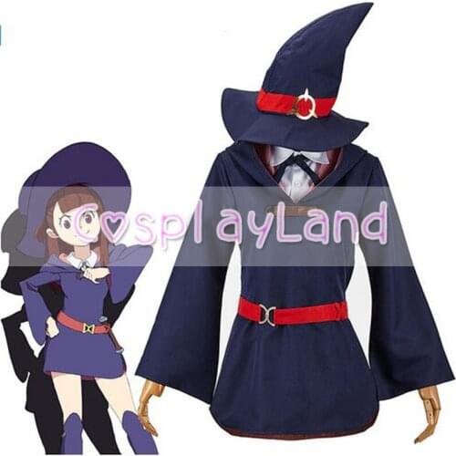 Little Witch Academia Akko Kagari Dress Uniform Outfit Anime Cosplay Costume Carnival Halloween Costumes for Adult Women