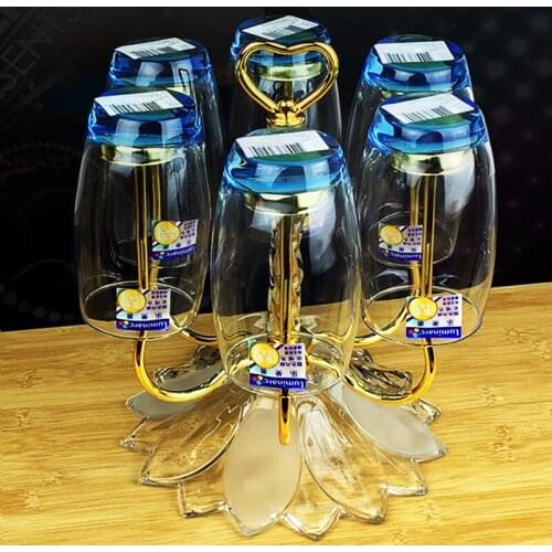 Stainless Steel 6 Cups Mug Glass Stand Holder Home kitchen Hanging Drainer Storage Rack Drying Shelf Home Storage Accessories