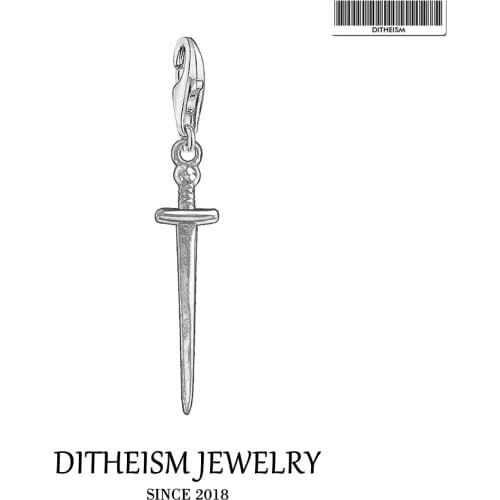 Sword Charms Pendant,2018 Fashion Jewelry 925 Sterling Silver Neo-Gothic Gothic Gift For Women Men Fit Bracelet Necklace Bag