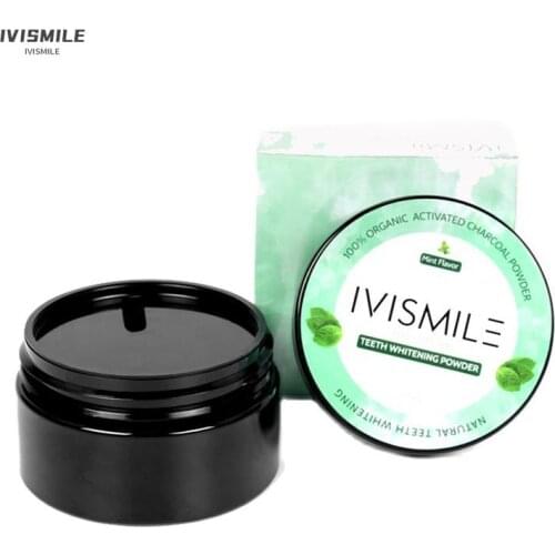 IVISMILE Charcoal Teeth Whitening Powder Dental Bleaching Oral Care Cleansing Fresh Breath Removes Tooth Stains Multi-flavored
