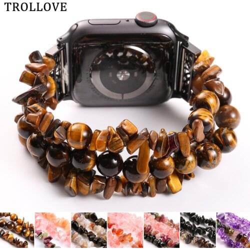 38mm 42mm 40mm 44mm Band for Apple Watch Series 1 2 3 Woven Strap for iWatch 4 Fashion Wrist Bracelet Artificial Stone Jewelry