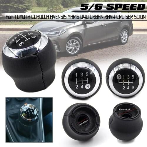 5/6 Speed Car Gear Shift Knob Lever Shifter Knob Handball PU Leather For Toyota Corolla Verso Avensis Yaris RAV4 Aygo 07-13