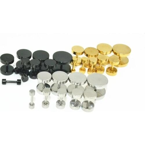 100pcs Stainless Steel Body jewelry Ear Stud Fake Ear Plugs Cheat Tunnels Illussion Plugs Free Shippment