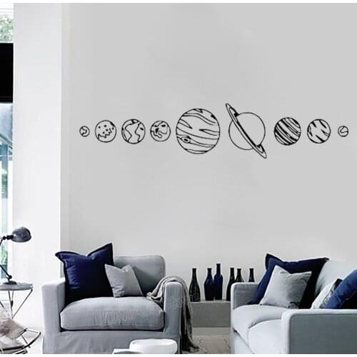 Solar System Wall Decal Living Room Home Decor Space Vinyl Stickers Bedroom Science Sticker Planets Classroom Decoration Z754