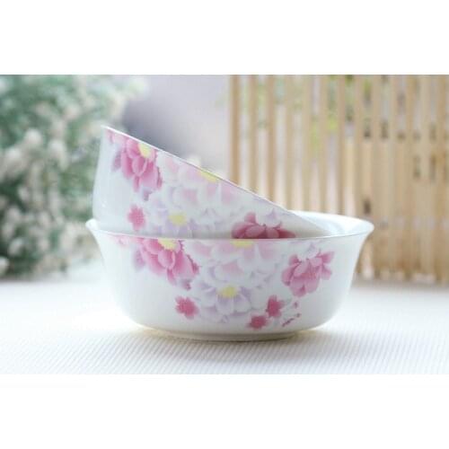 6 inch, fine bone china japanese soup bowls, colorful kitchen utensils, rose blossom designe, porcelain dinnerware