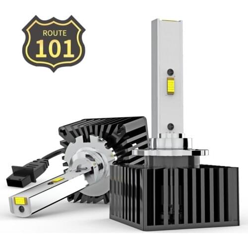 Route101 D1S LED for Lens 35W 6000K White Headlight Light Bulbs on Cars CANBus No Error Auto Lamp Conversion Kit to Replace HID