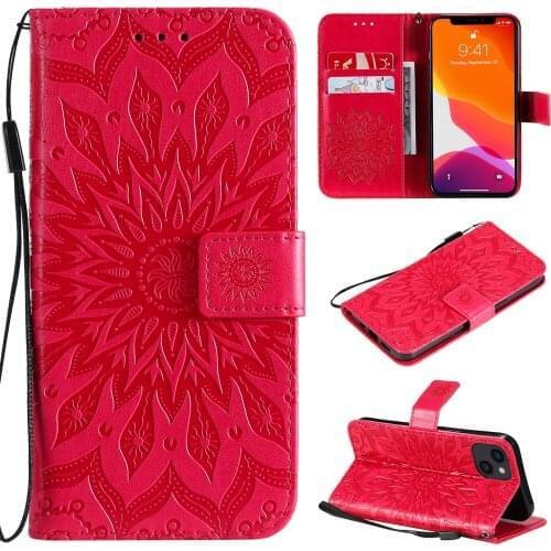 10pcs/lot Sun Flower Wallet Flip PU Leather Phone Case Cover for iPhone 13 12Pro 8 6S 7 Plus x xs max Stand Holder Card