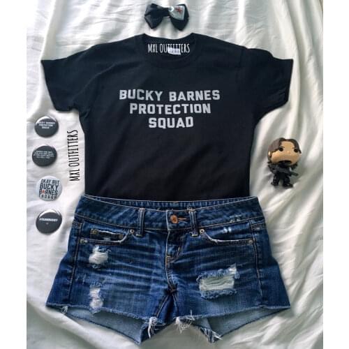 2018 Bucky Barnes Protection Squad T-shirt Superhero T Shirt Cool Tumblr Tee Tee Hipster Men/Women Casual Tee Shirt