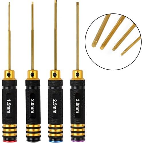 4Pcs/set Hexagon Screwdriver 1.5/2/2.5/3mm Screw Driver Kit Tool for Axial SCX10 Traxxas TRX-4 RC Model Car