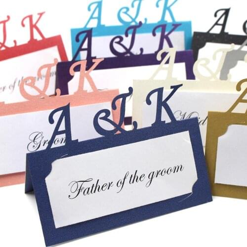 60 * Personalized Anniversary Free Print Laser Cut Place Name Cards / Customized Name Place Cards For Wedding & Engagemen
