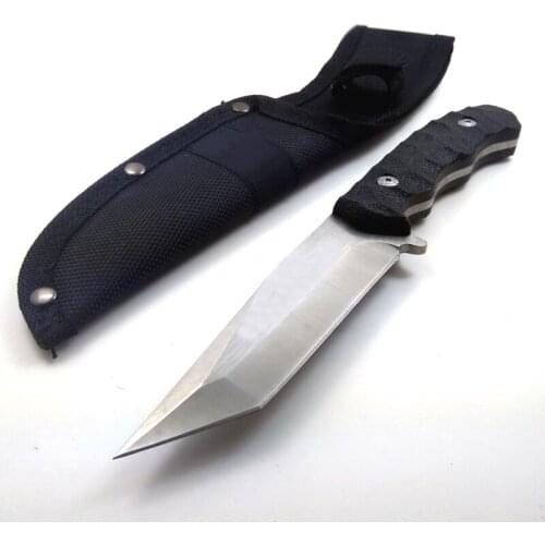 7cr15mov blade 58HRC Steel handle hunting fixed blade knife outdoor camping Knife survival tactical knives With Nylon Sheath