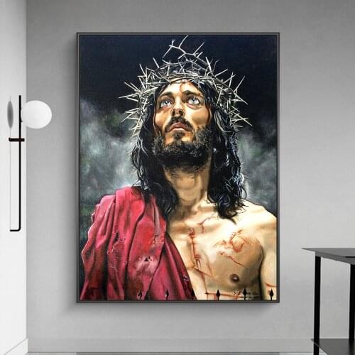 Abstract Portrait Of Jesus Canvas Paintings On the Wall Art Posters And Prints Jesus Art Canvas Pictures For Living Room Cuadros