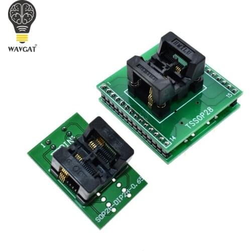 WAVGAT TSSOP8 to DIP28 Adapter TL866A TL866CS programmer adapter SSOP8 to DIP28 IC Test Socket adapter 0.65mm Pitch