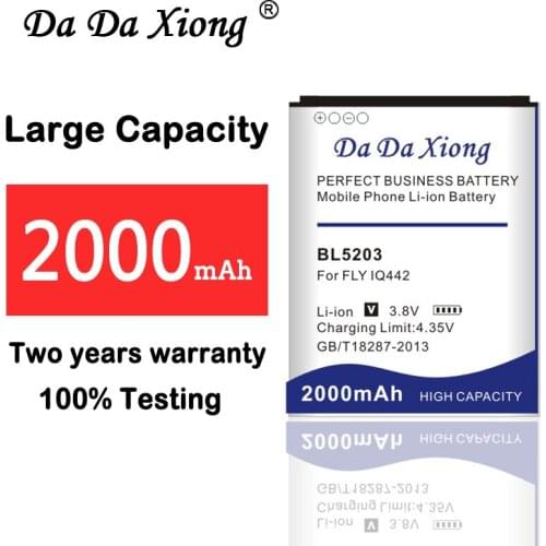High Quality Cell Phone Battery 2000mAh BL5203 Battery for Fly IQ442 Quad Miracle 2 Rechargeable battery Bateria