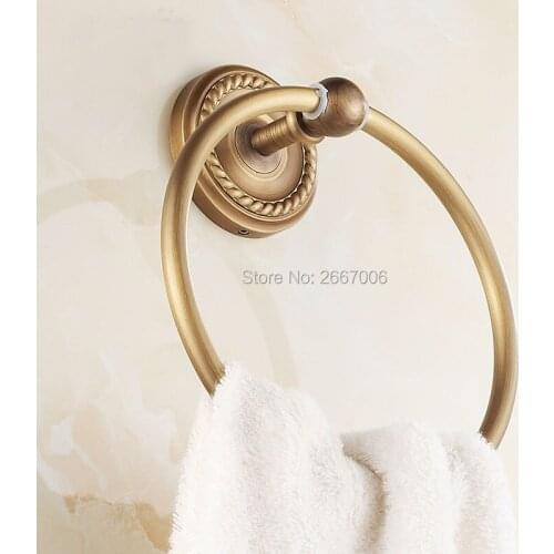 Free Shipping Vintage Design Towel Ring Copper Antique bronze Finish Bathroom Accessories Products Towel Holder Towel bar ZR2200