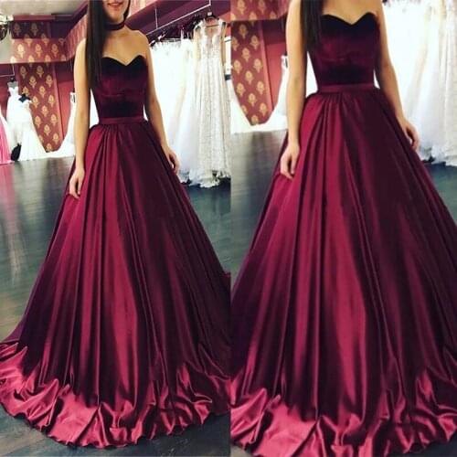 Sweetheart Royal Blue Prom Dresses Velvet A-Line Formal Dresses Floor Length Cheap 2021 Satin Party Gowns